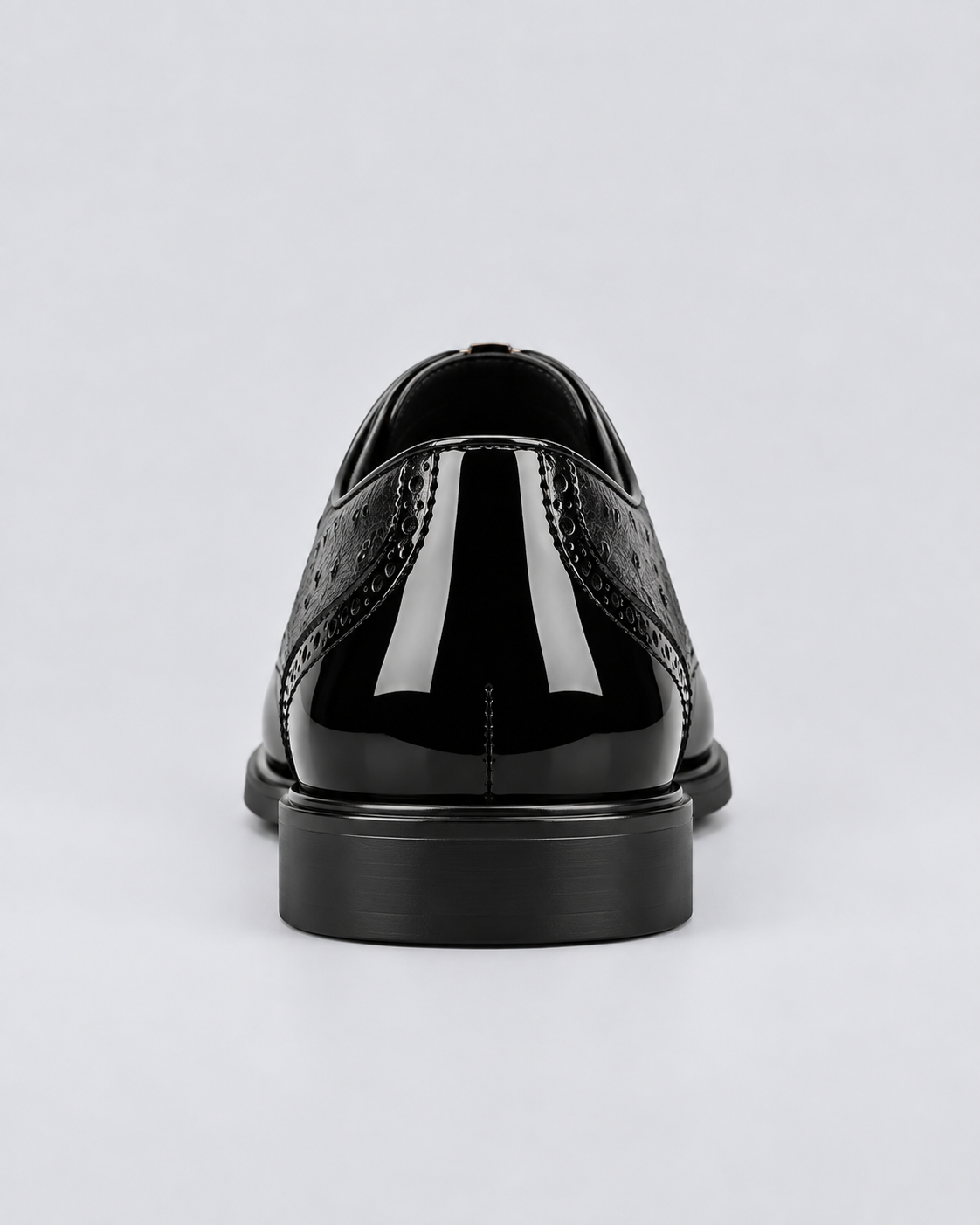 Men's Genuine Ostrich Leather Oxford Shoes | Elegant Brogued Detail with Side Zip Closure