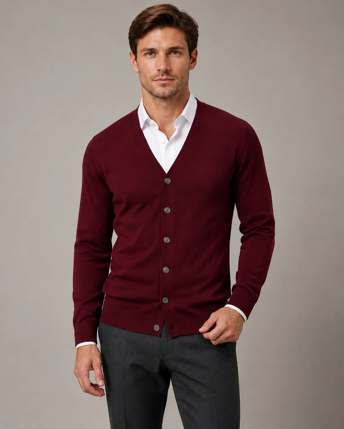 CardiLux | Stylish Comfortable Men's Wool Cardigan for Versatile Layering 0