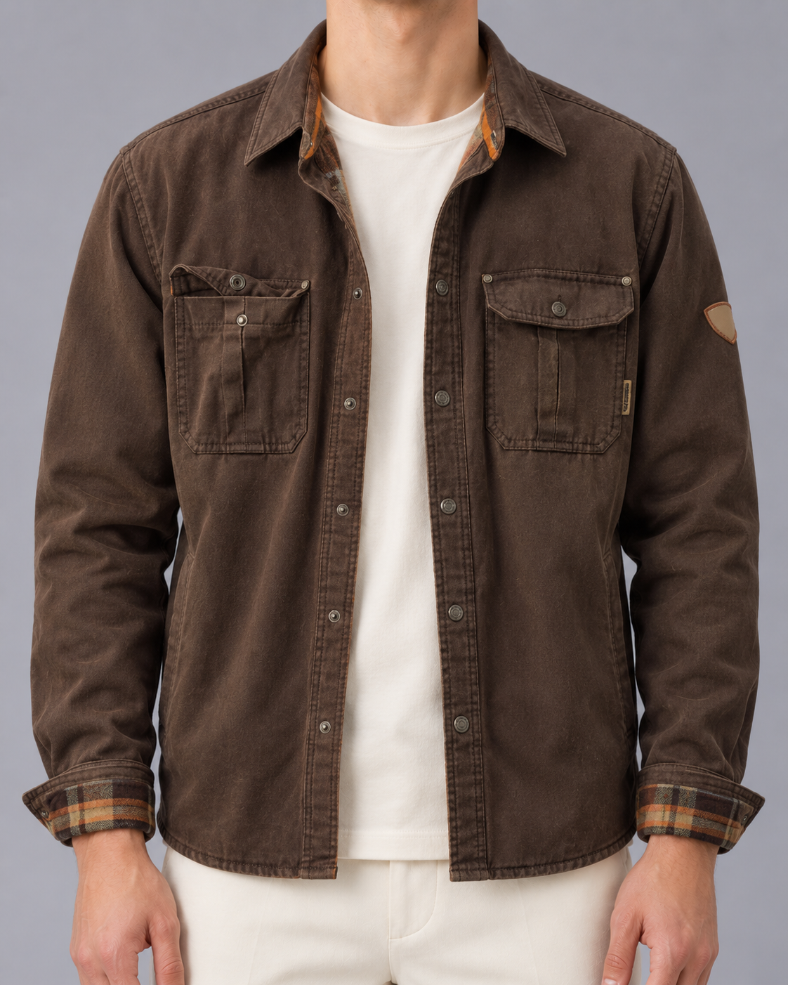 Men's Durable Waxed Cotton Jacket | Coat with Regular Fit