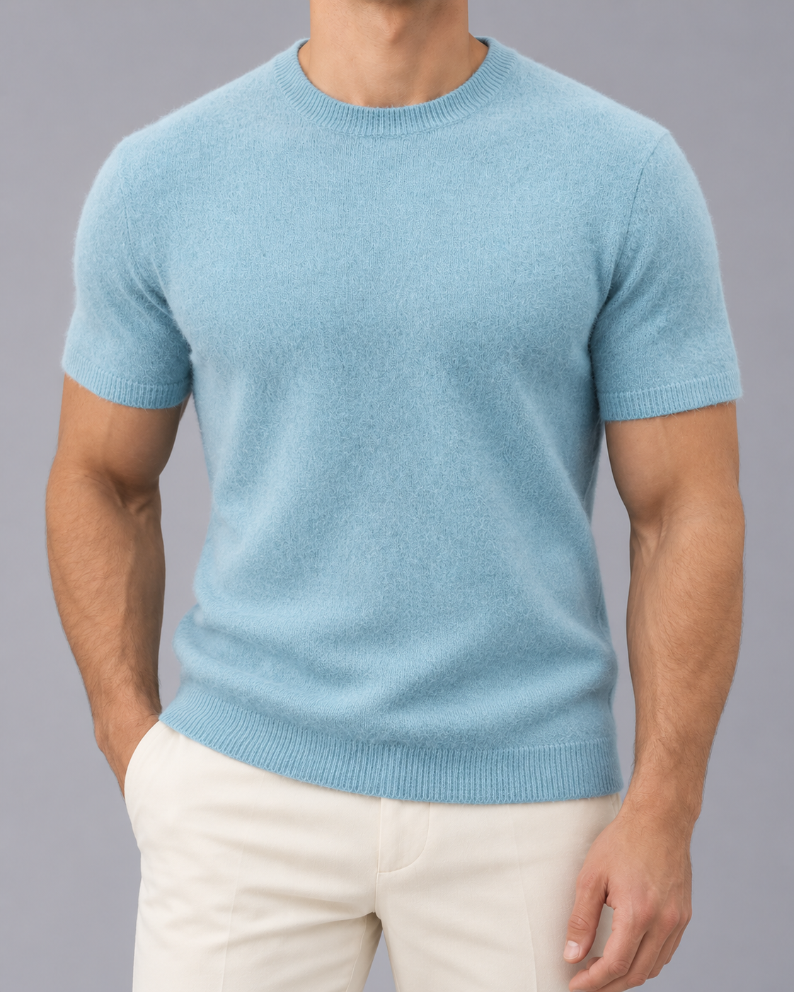 Men's Cashmere T-Shirt | Lightweight Elegant Breathable Tee