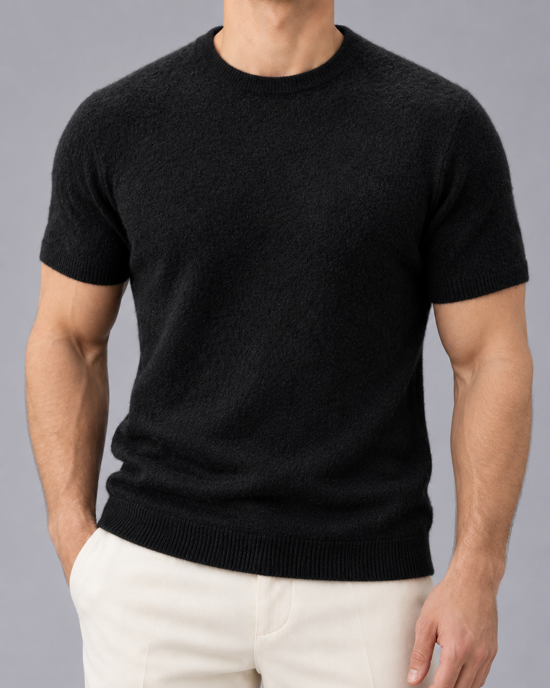 Men's Cashmere T-Shirt | Lightweight Elegant Breathable Tee