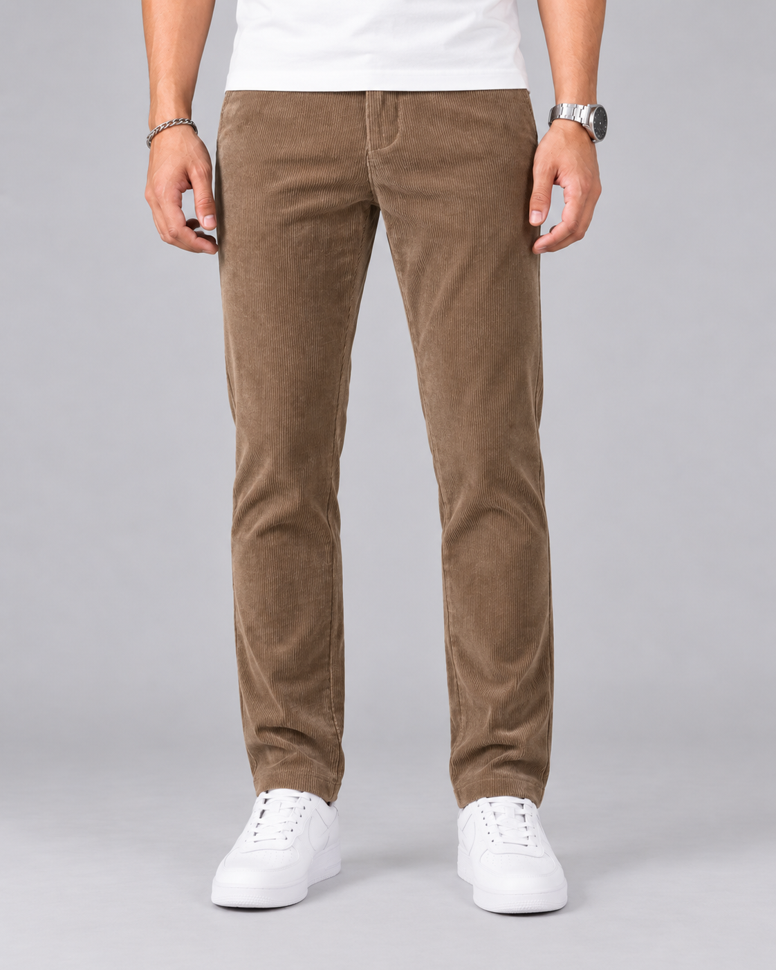 Men's Durable Corduroy Trousers | Slim Fit Casual Pants