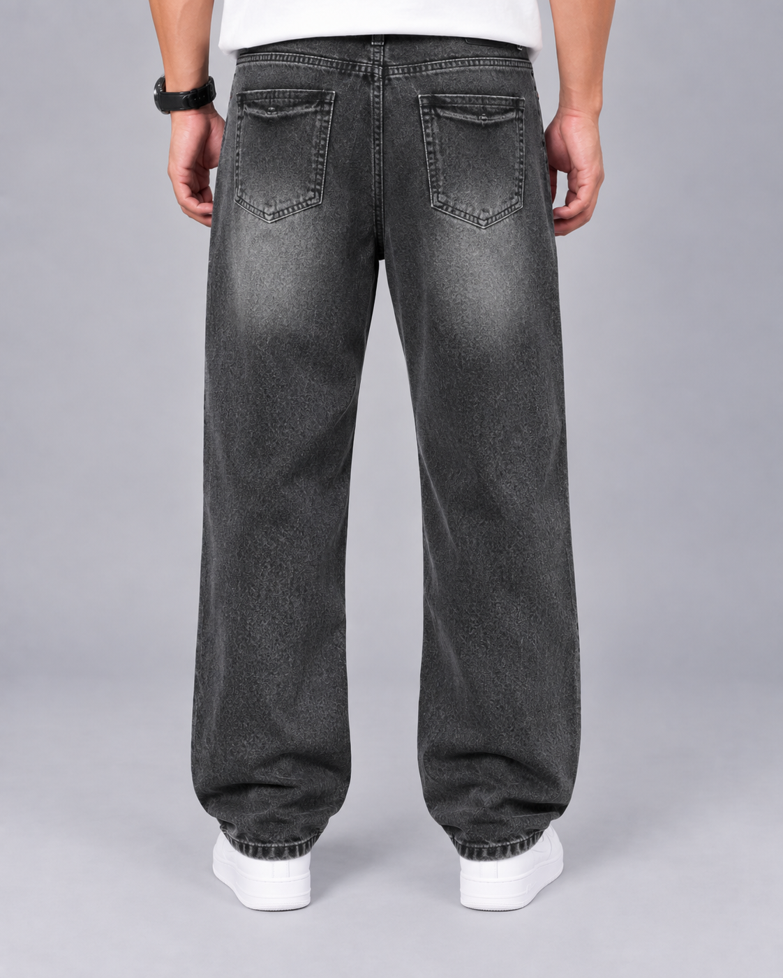 Men's Straight Leg Washed Denim Jeans | Loose Fit