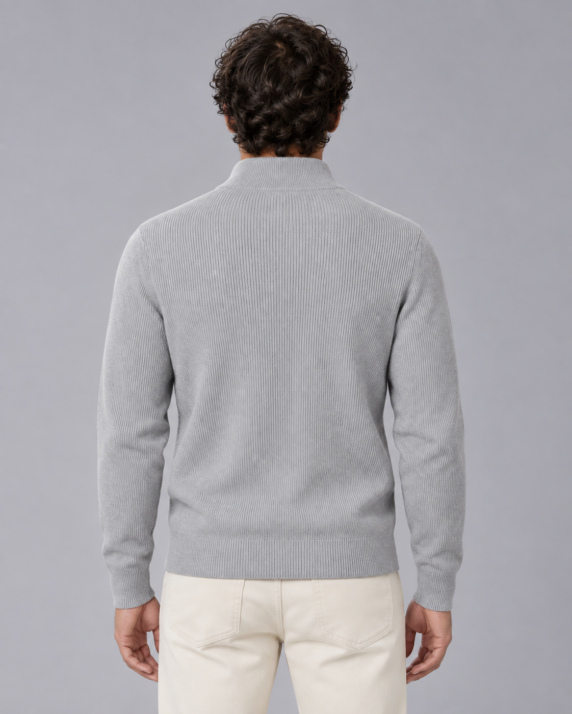 Men's Full-Zip Knit Cardigan | Stand Collar
