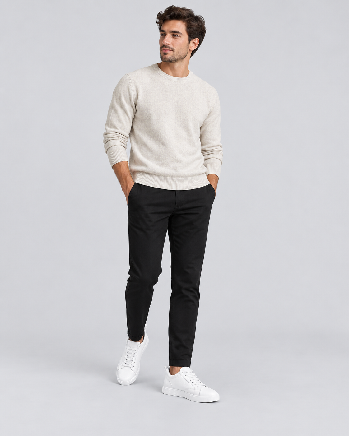 Men's Smooth Leather Sneakers | Low Top Lace-Up Shoes