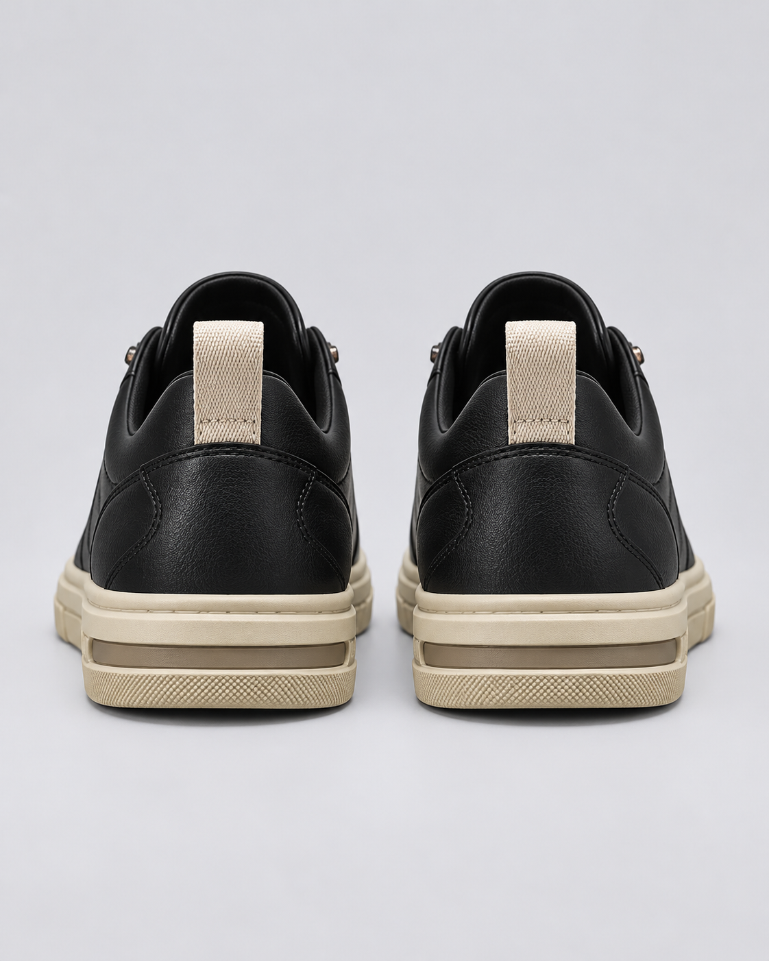 Men's Smooth Leather Sneakers | Two-Tone Casual Trainers