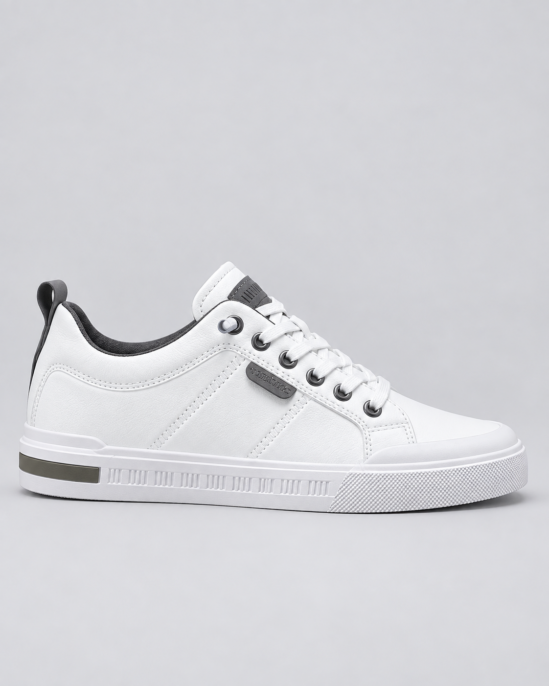 Men's Smooth Leather Sneakers | Two-Tone Casual Trainers