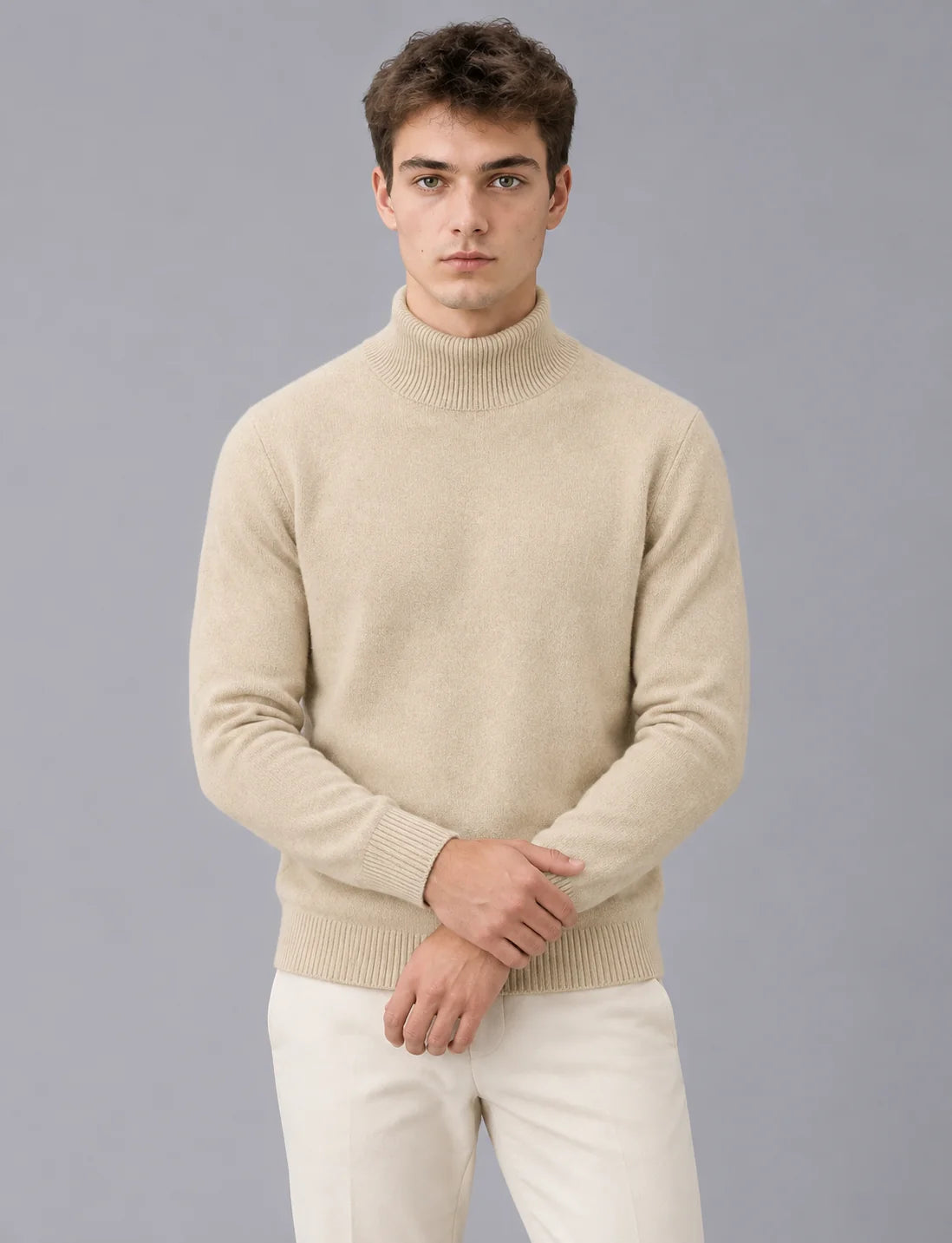 Knitwear Haven | Stylish Slim Fit Black Men's Turtleneck Jumper 2