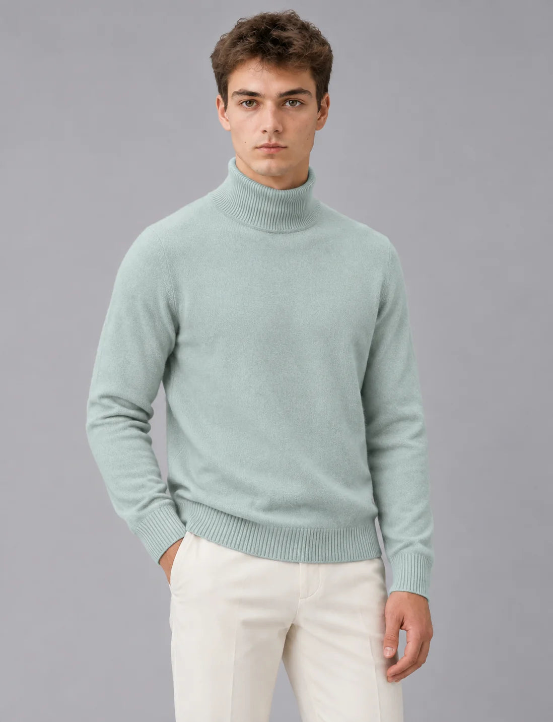 Knitwear Haven | Stylish Slim Fit Black Men's Turtleneck Jumper 4