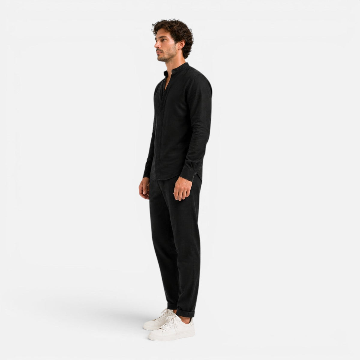 Men’s Linen Set Relaxed Fit Matching Shirt and Pants