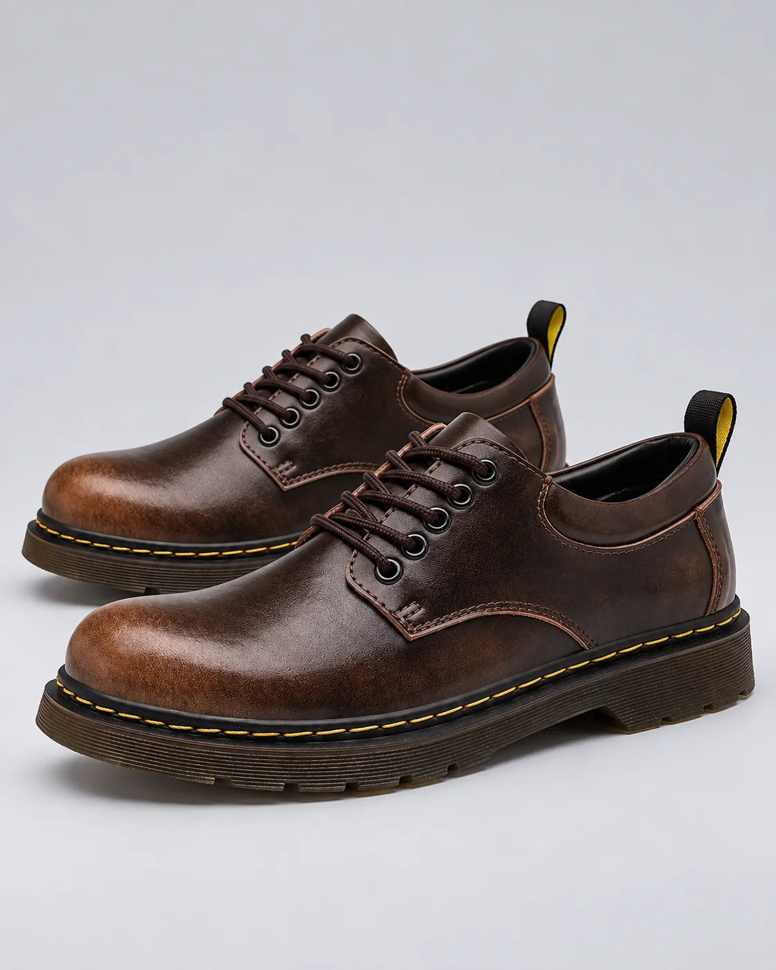 LuxeStride | Stylish Black Leather Men's Oxford Shoes with Chunky Sole 1