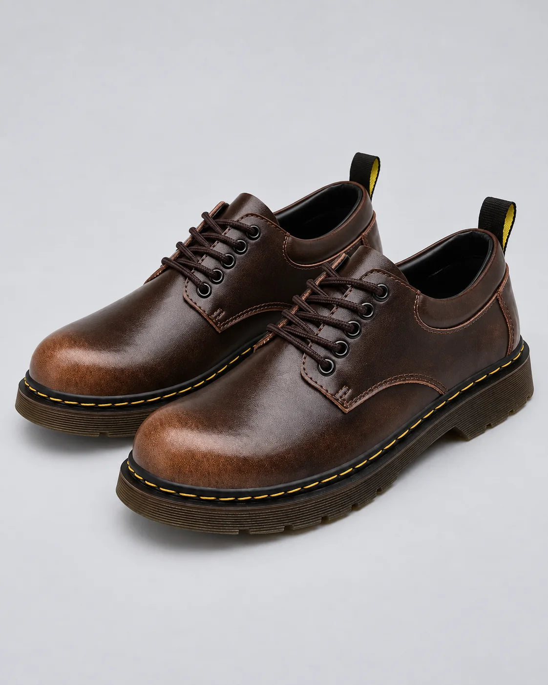 LuxeStride | Stylish Black Leather Men's Oxford Shoes with Chunky Sole 4