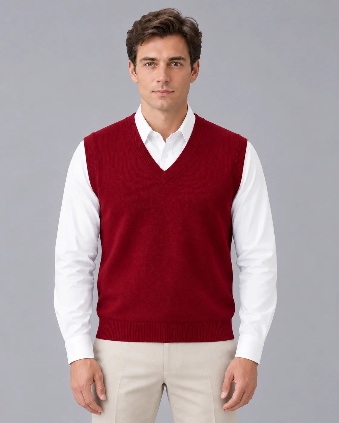 Men's Extrafine Merino Wool Sweater Vest | Lightweight Sleeveless Layering Piece 2