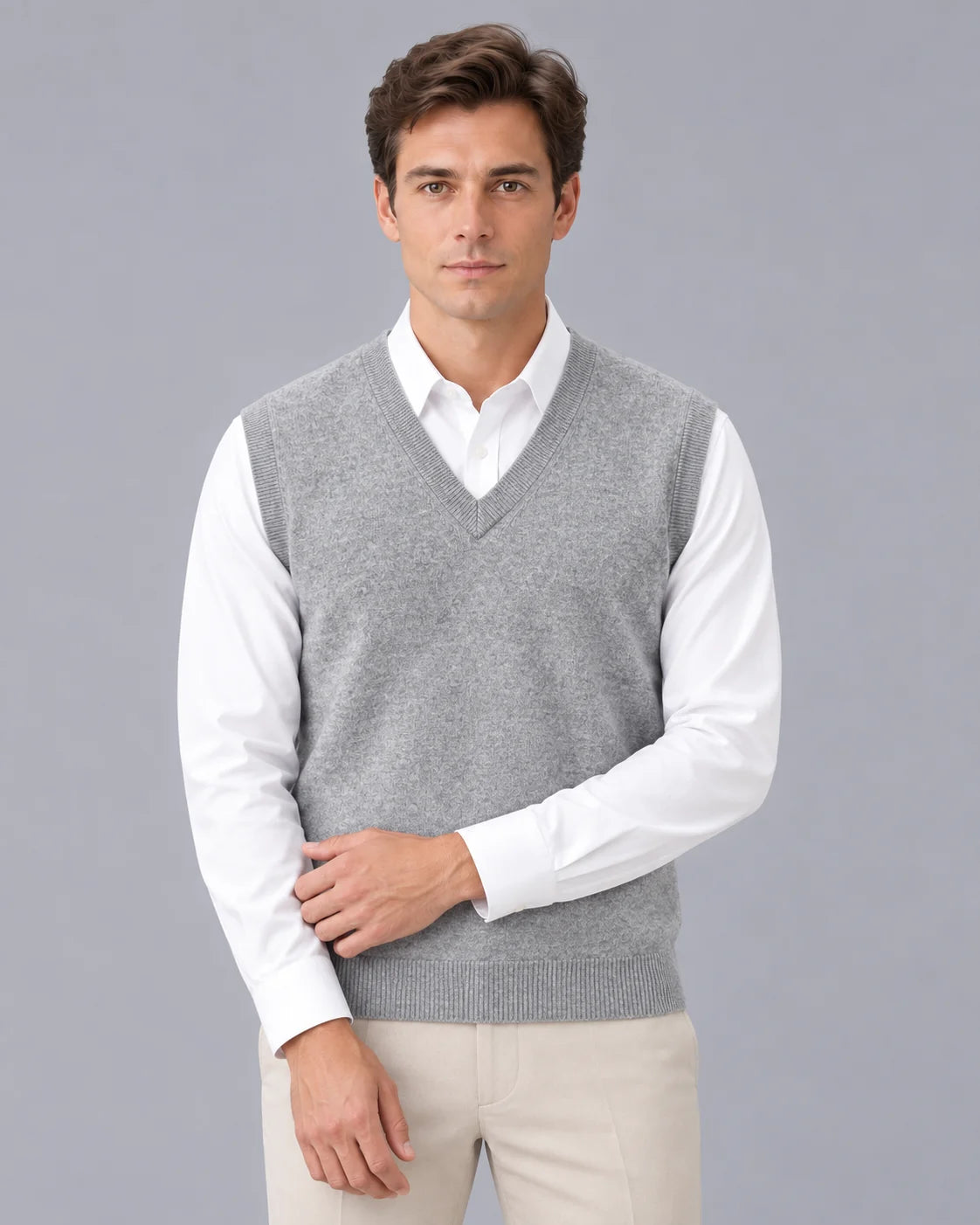 Men's Extrafine Merino Wool Sweater Vest | Lightweight Sleeveless Layering Piece 4