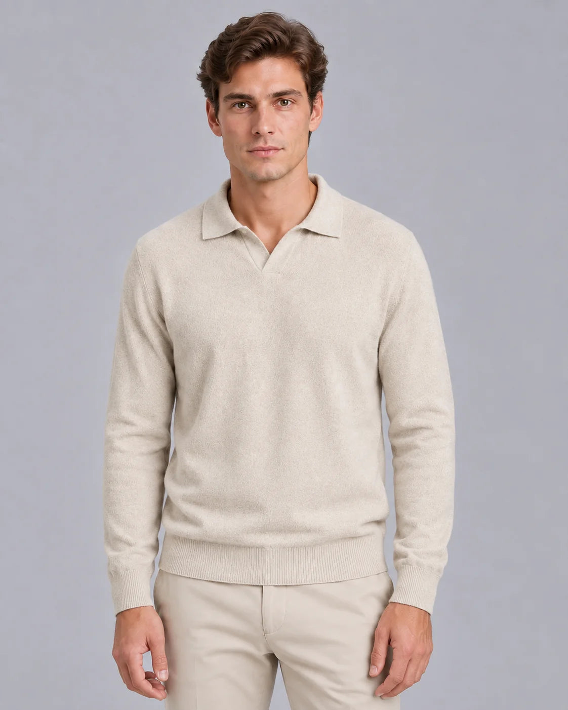 Men's Lightweight Knit Polo Shirt | Stylish Open-Collar Smart-Casual Top 1