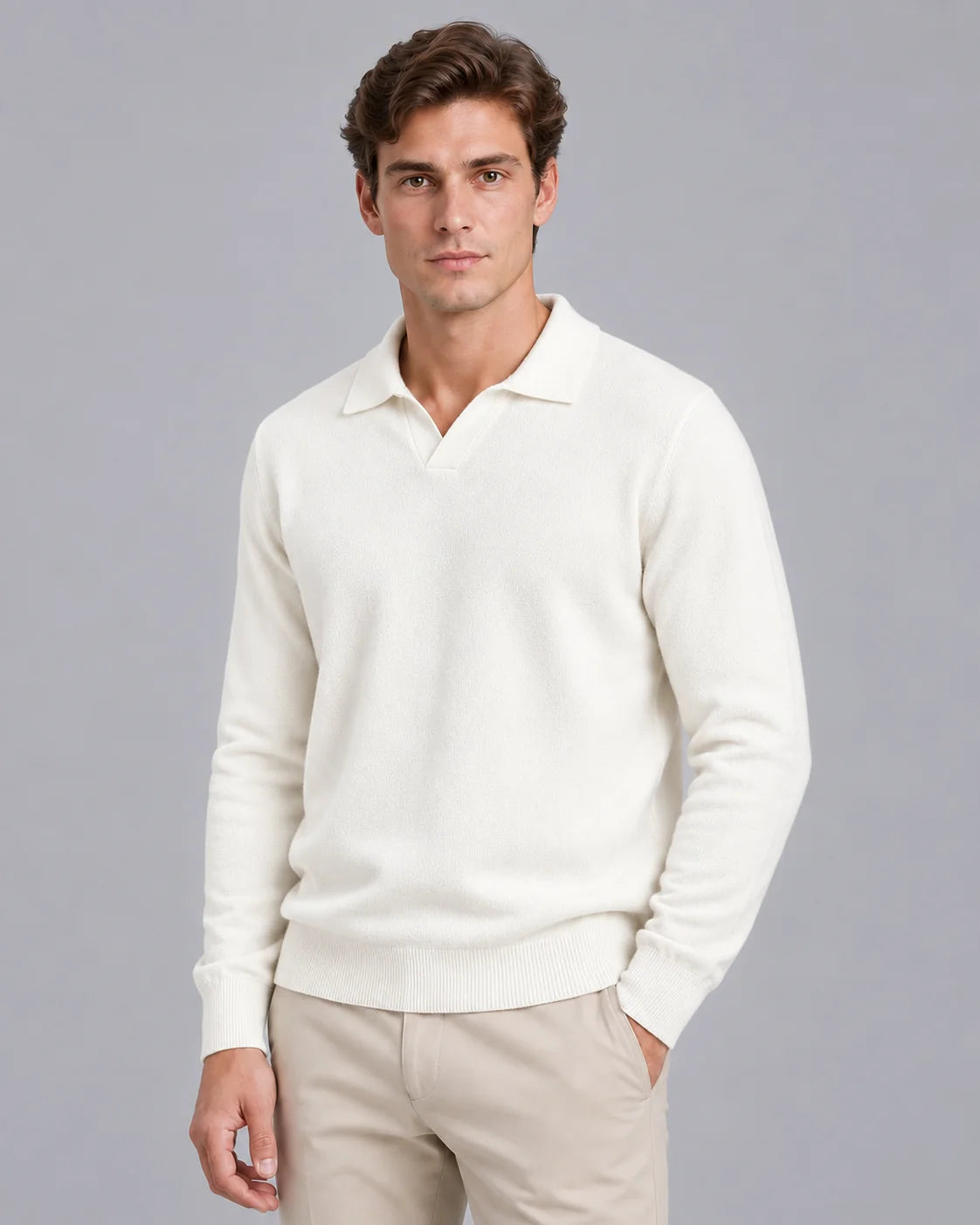 Men's Lightweight Knit Polo Shirt | Stylish Open-Collar Smart-Casual Top 2