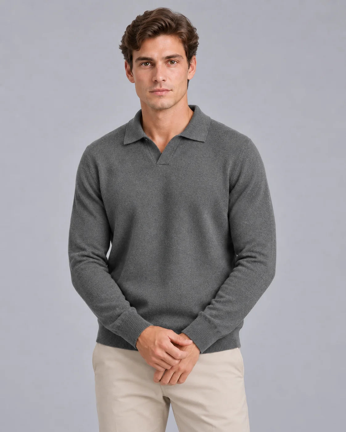 Men's Lightweight Knit Polo Shirt | Stylish Open-Collar Smart-Casual Top 3