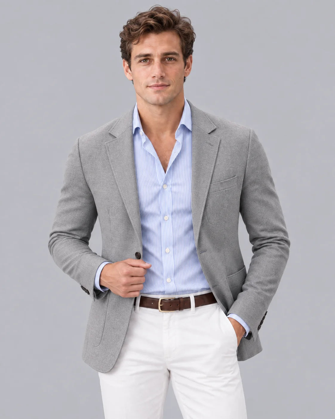 Men's Premium Soft Knit Blazer | Tailored Fit Elegant Jacket for Casual and Formal Wear 2