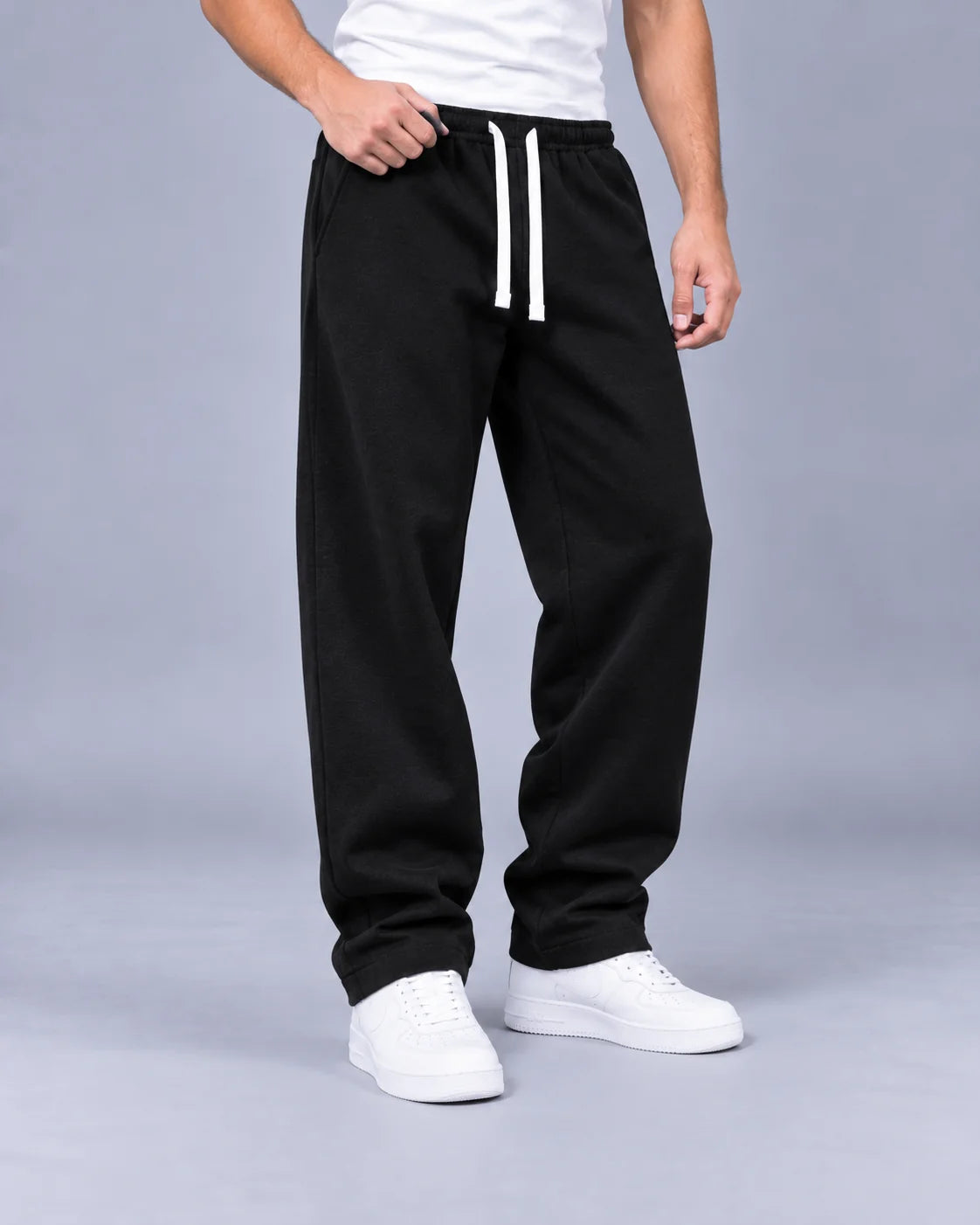 Men's Stretchy Knit Joggers | Comfortable Loose Fit Casual Track Pants 0