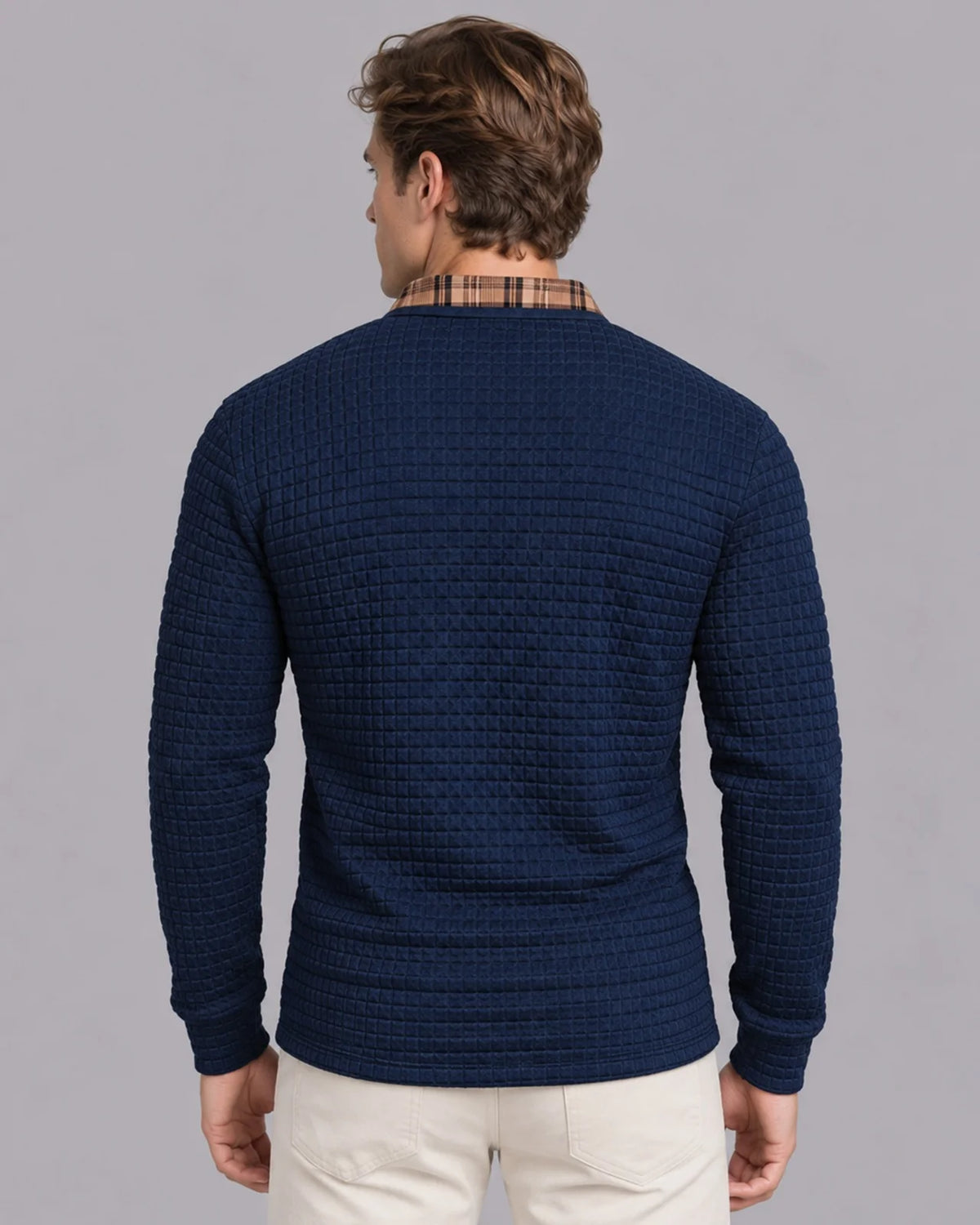 Stripecraft | Stylish Structured Long Sleeve Men's Polo Shirt 2
