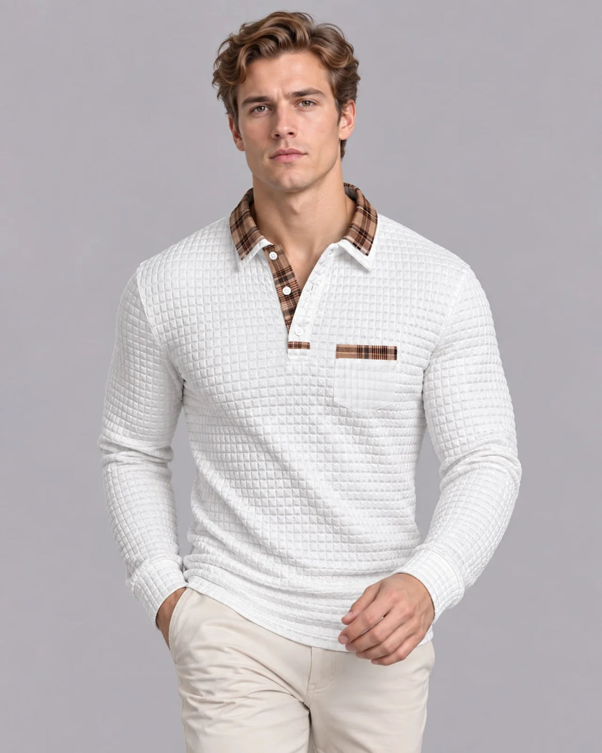 Stripecraft | Stylish Structured Long Sleeve Men's Polo Shirt 5