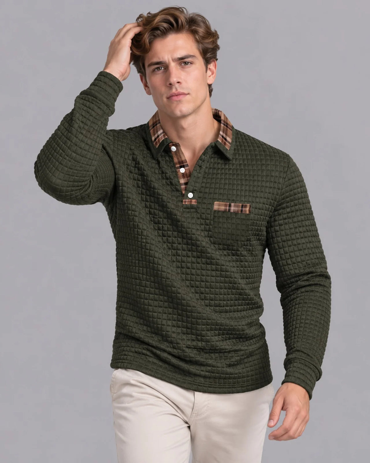 Stripecraft | Stylish Structured Long Sleeve Men's Polo Shirt 6