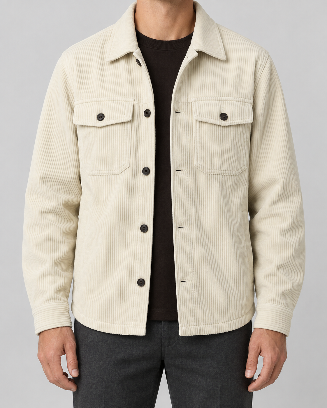 Men's Multi-Pocket Chore Jacket – Button Front, Regular Fit
