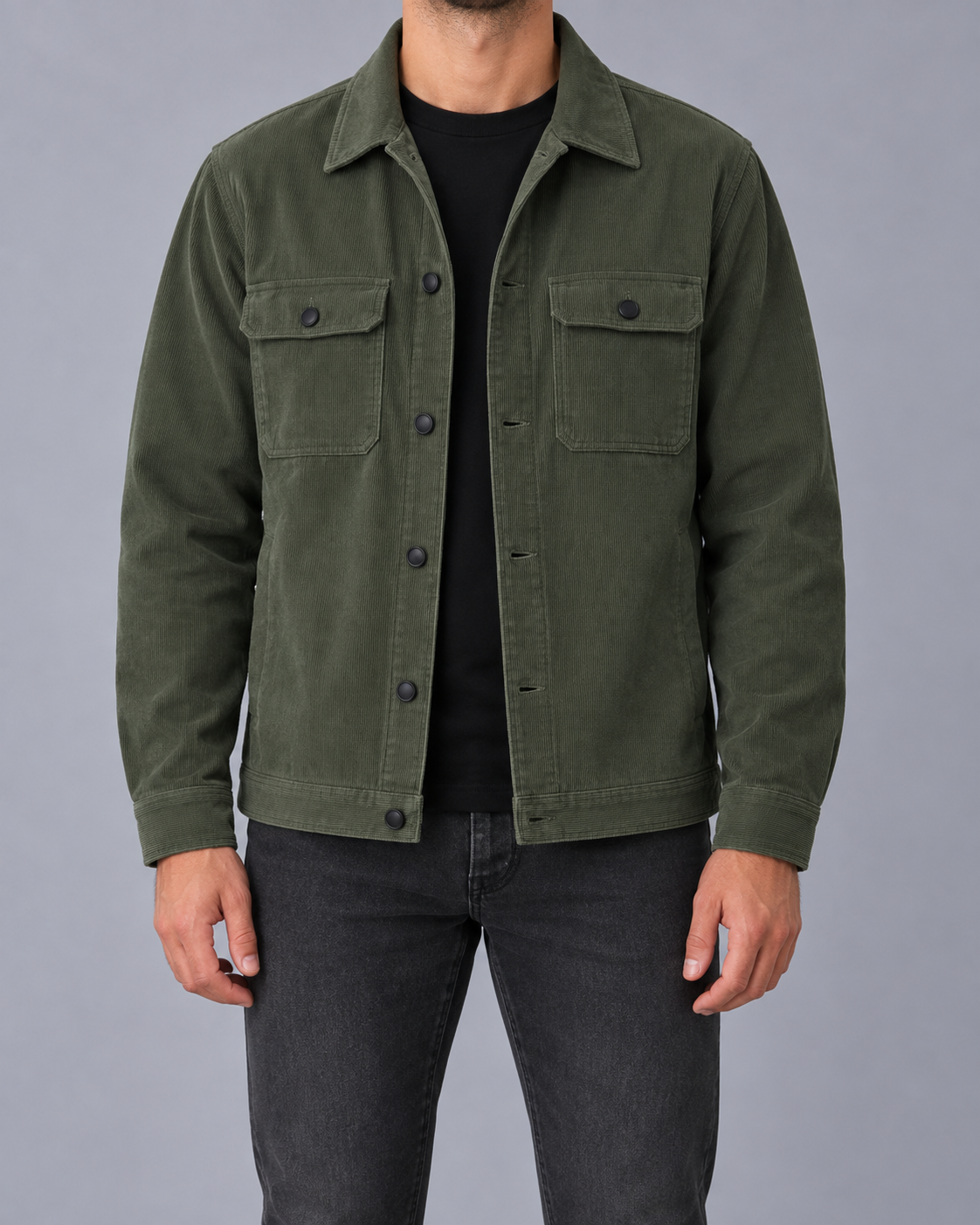 Men's Textured Corduroy Work Jacket | Casual Multi-Pocket Autumn Winter Coat
