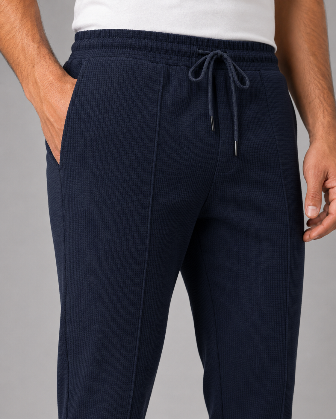 Men's Waffle Tracksuit Set - Zip Jacket & Pants