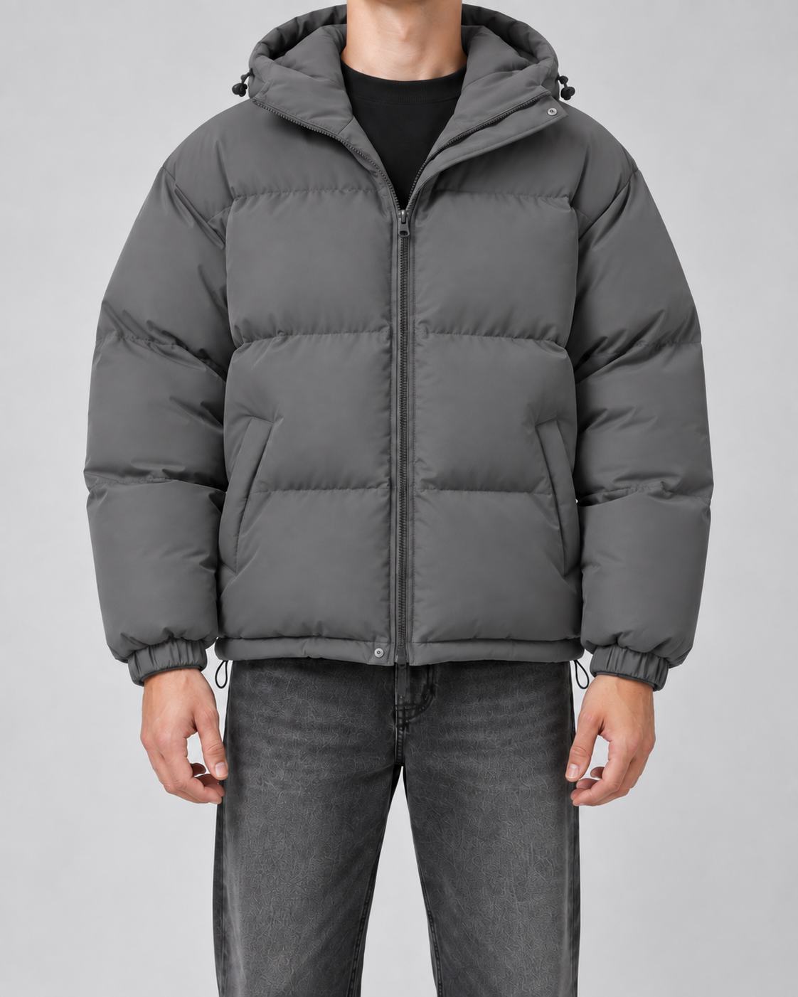 Men's Insulated Puffer Jacket - Hooded Relaxed Fit