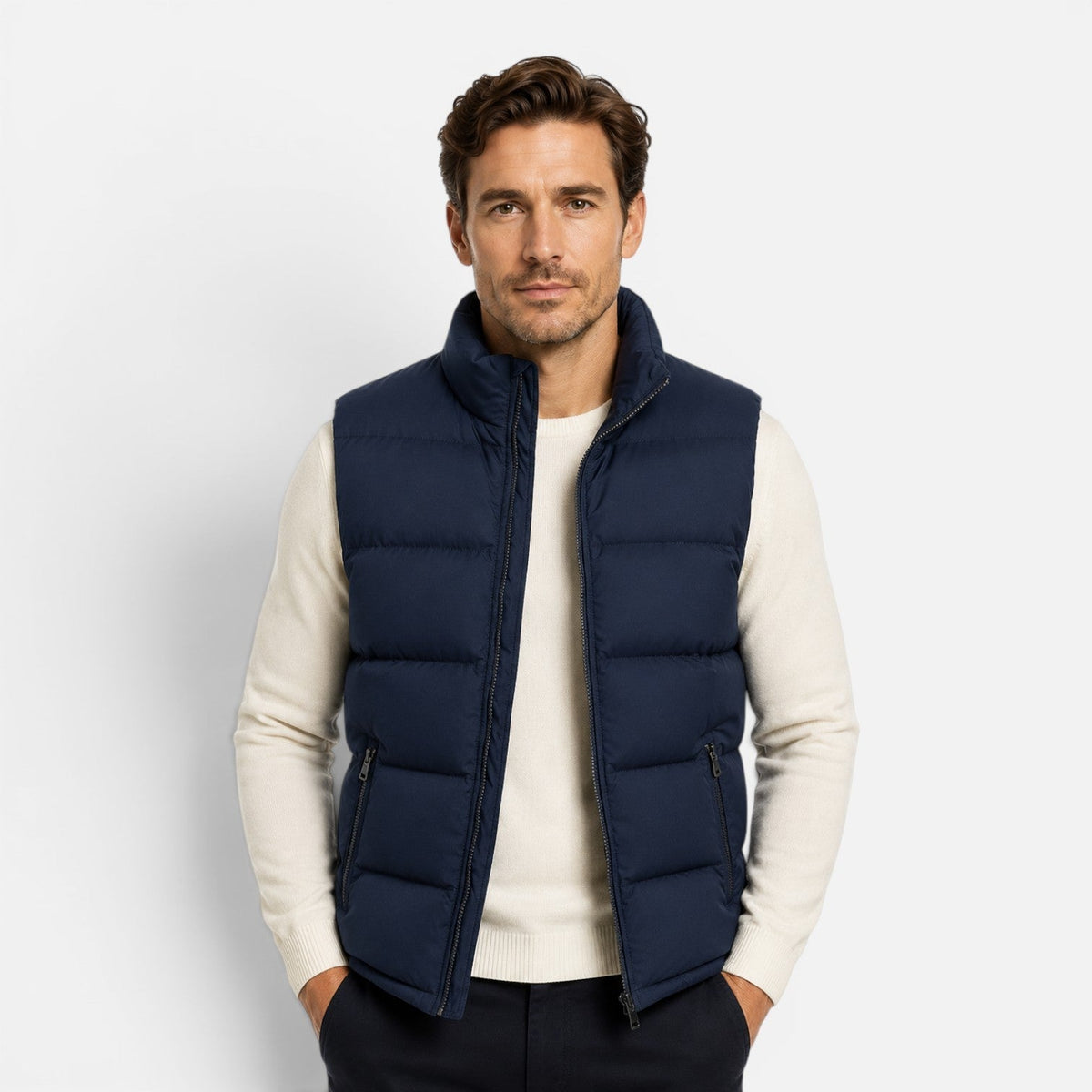 Men's Quilted Puffer Vest Lightweight Insulated Zip Gilet