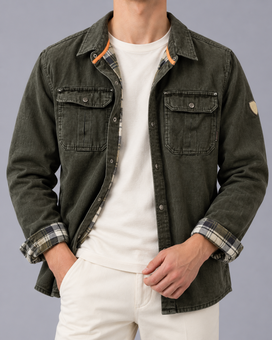 Men's Durable Waxed Cotton Jacket | Coat with Regular Fit