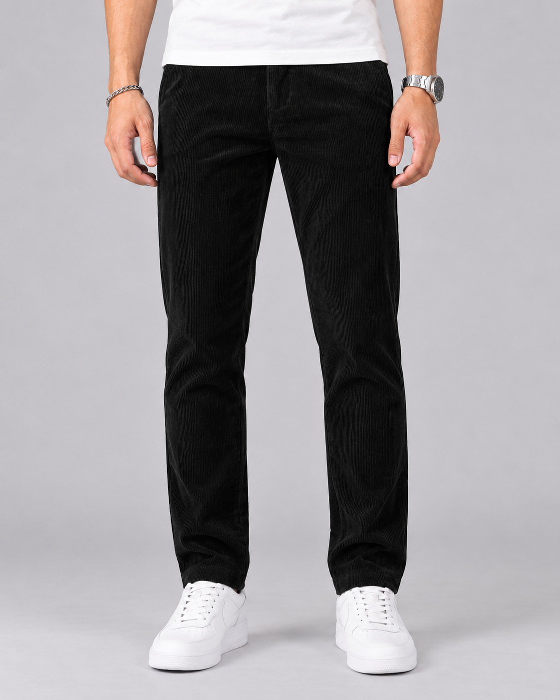 Men's Durable Corduroy Trousers | Slim Fit Casual Pants