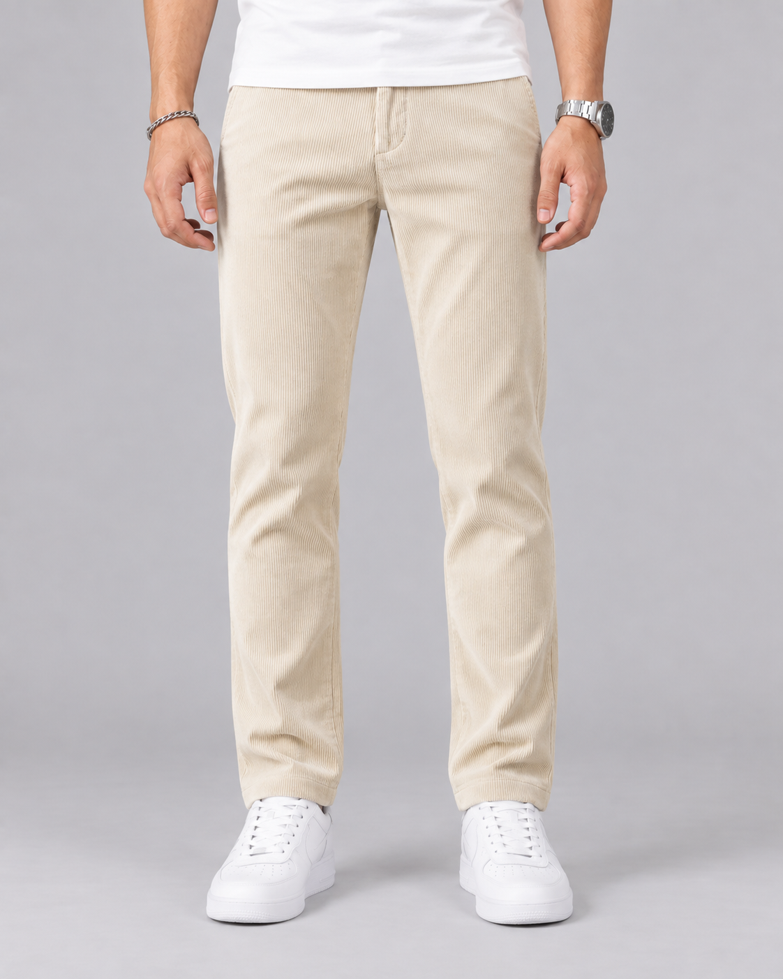 Men's Durable Corduroy Trousers | Slim Fit Casual Pants