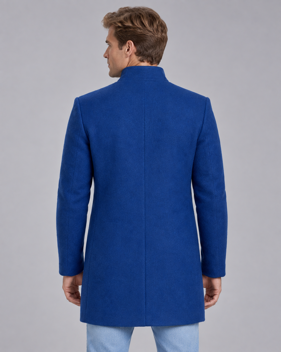 Men's Stand Collar Wool Overcoat | Single-Breasted Tailored