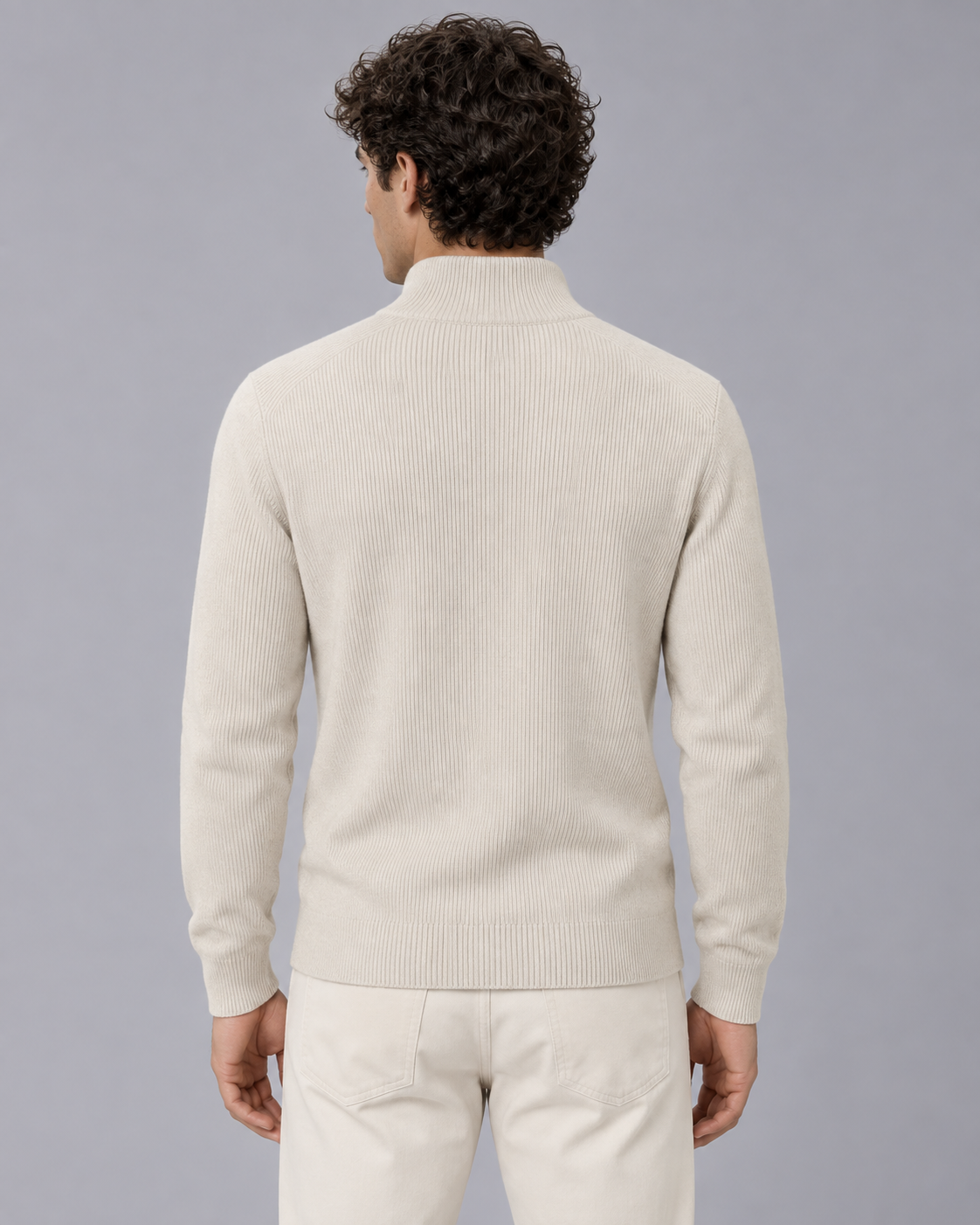 Men's Full-Zip Knit Cardigan | Stand Collar