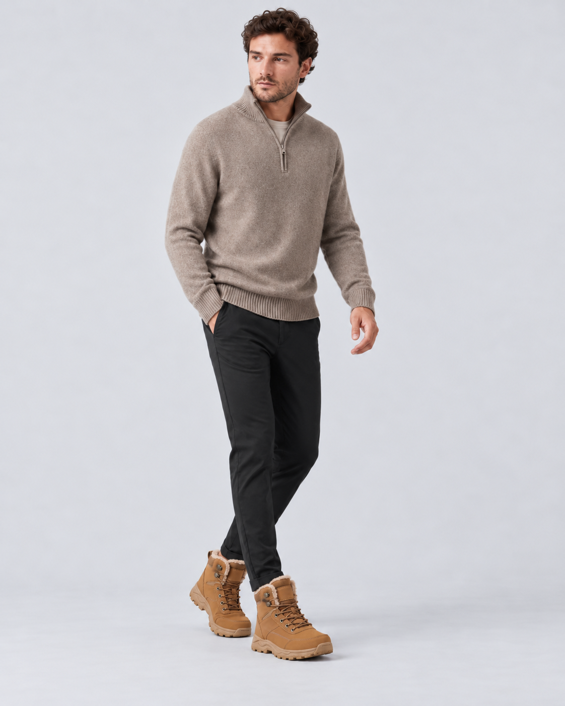 Men's Winter Ankle Boots | Plushed-Lined Collar