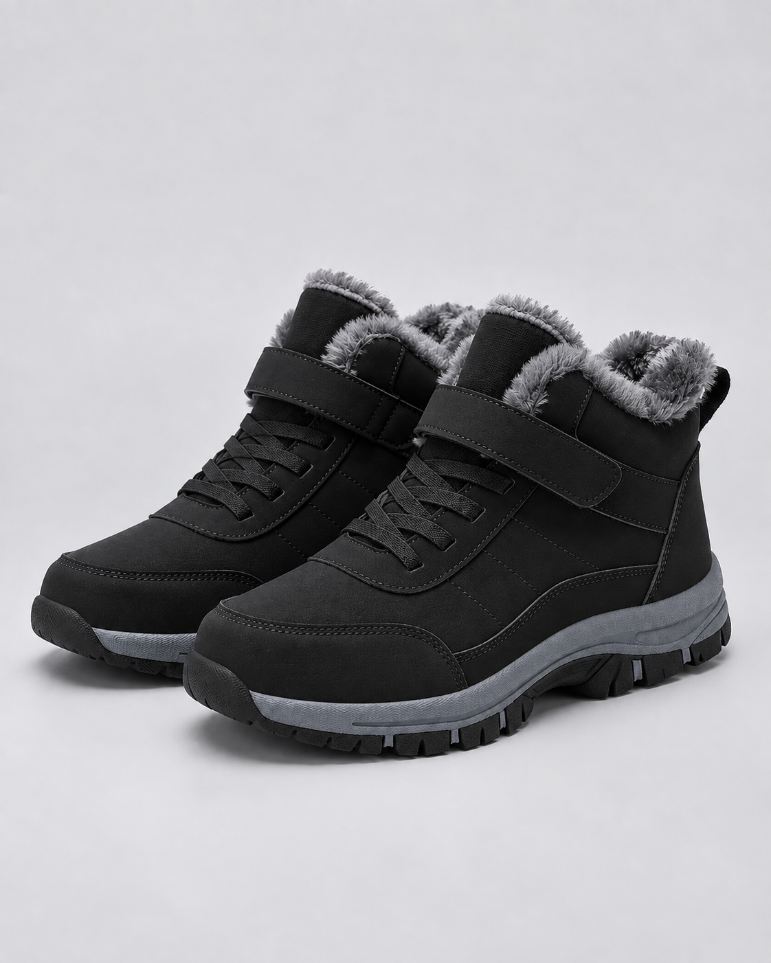 Men's Rugged Leather Winter Ankle Boots | Plush-Lined Lace-Up Shoes with Durable Grip