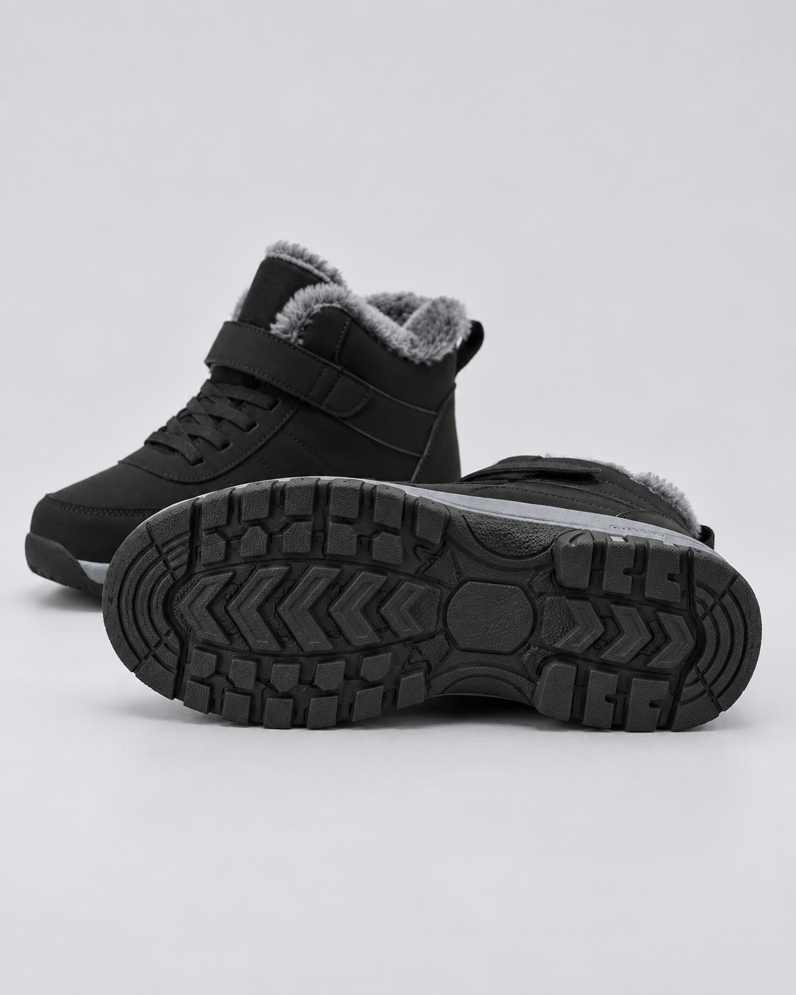 Men's Rugged Leather Winter Ankle Boots | Plush-Lined Lace-Up Shoes with Durable Grip