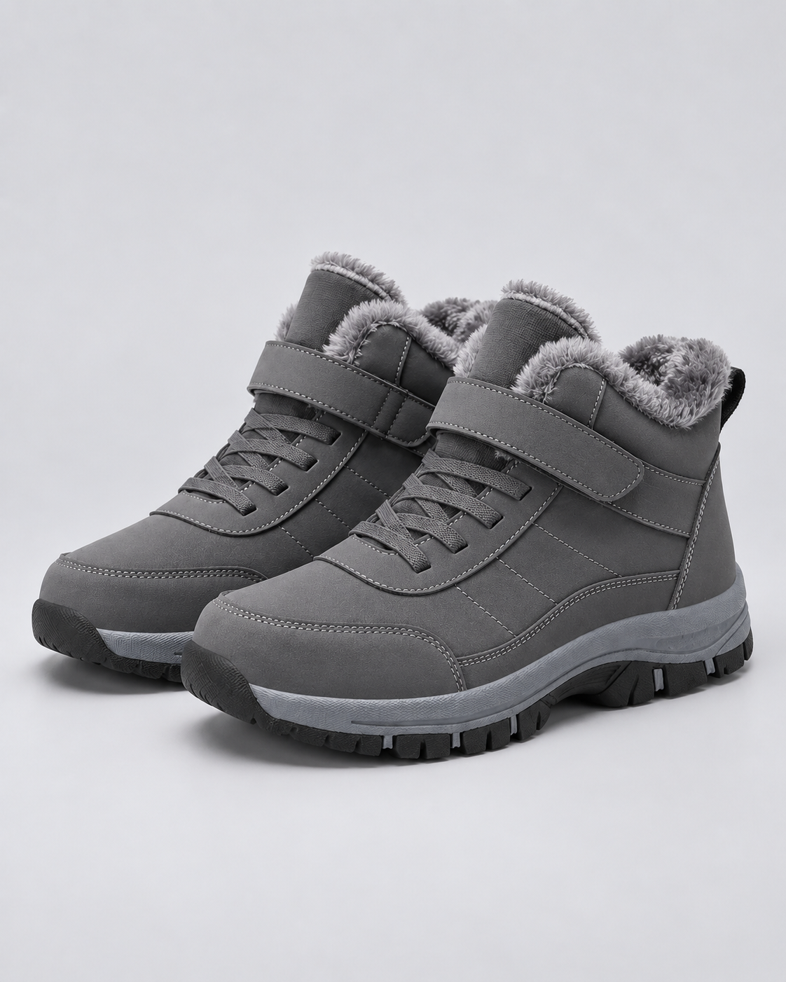 Men's Rugged Leather Winter Ankle Boots | Plush-Lined Lace-Up Shoes with Durable Grip