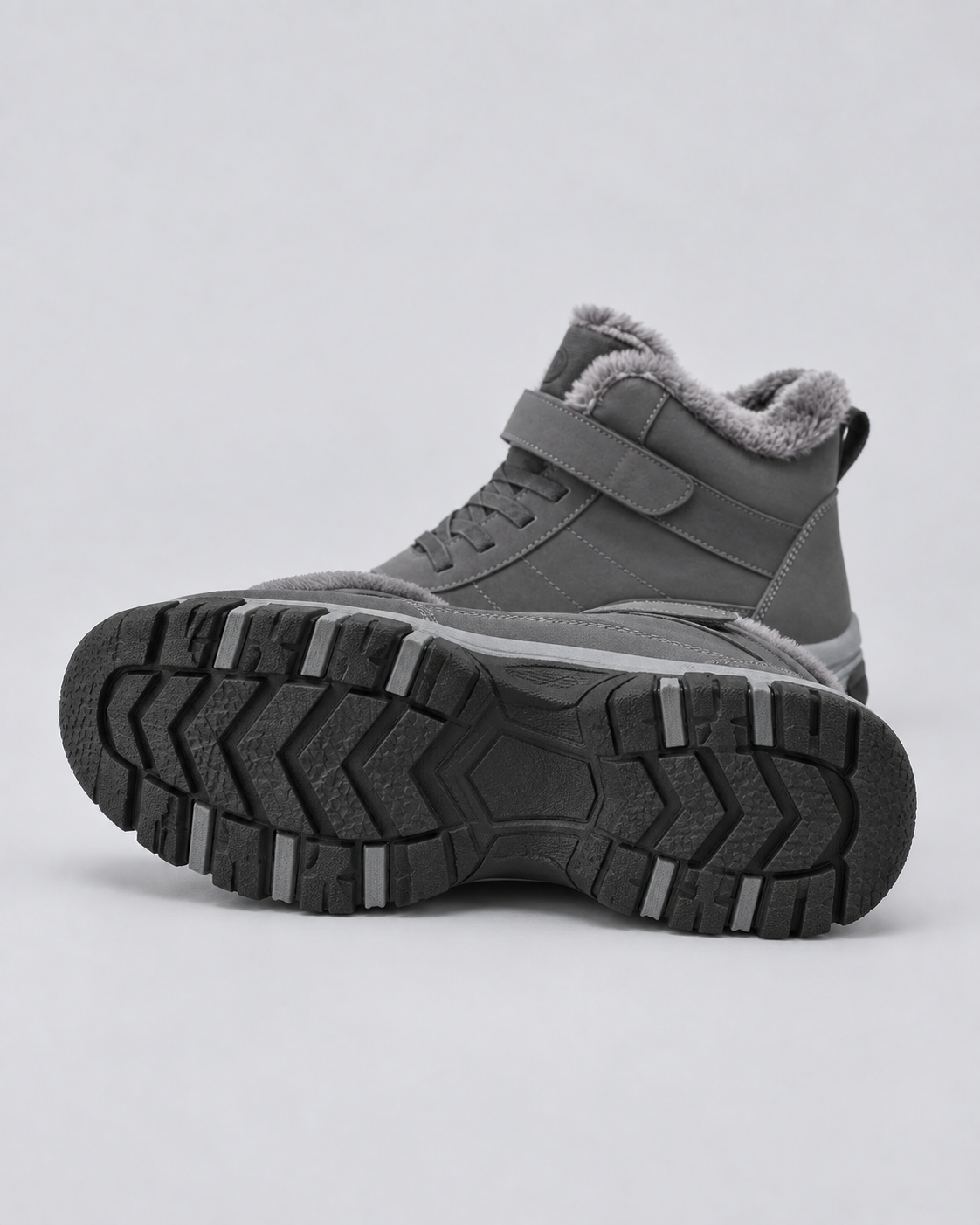 Men's Rugged Leather Winter Ankle Boots | Plush-Lined Lace-Up Shoes with Durable Grip
