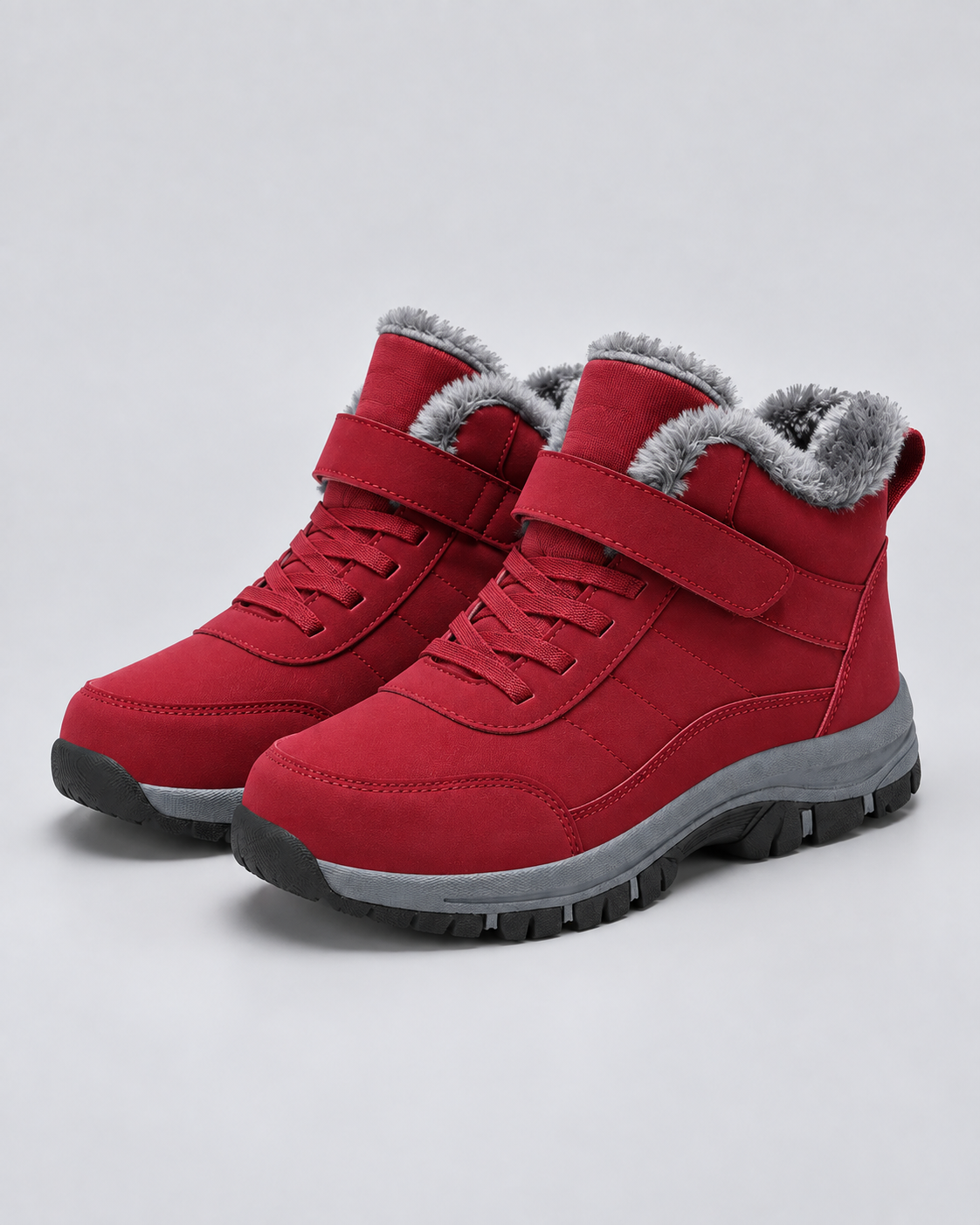 Men's Rugged Leather Winter Ankle Boots | Plush-Lined Lace-Up Shoes with Durable Grip