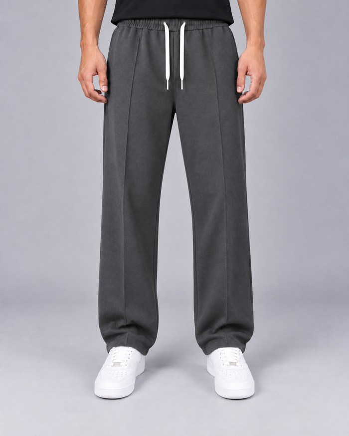 Men's Elasticated Waist Pants | Straight Leg Trousers with Relaxed Fit
