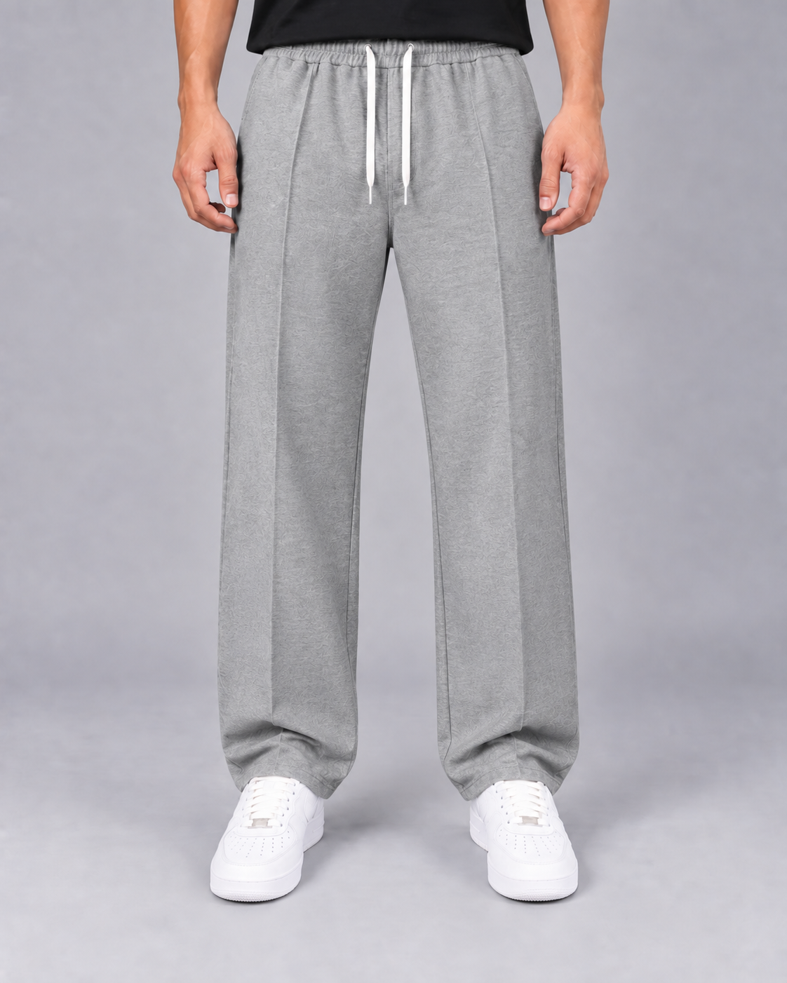 Men's Elasticated Waist Pants | Straight Leg Trousers with Relaxed Fit