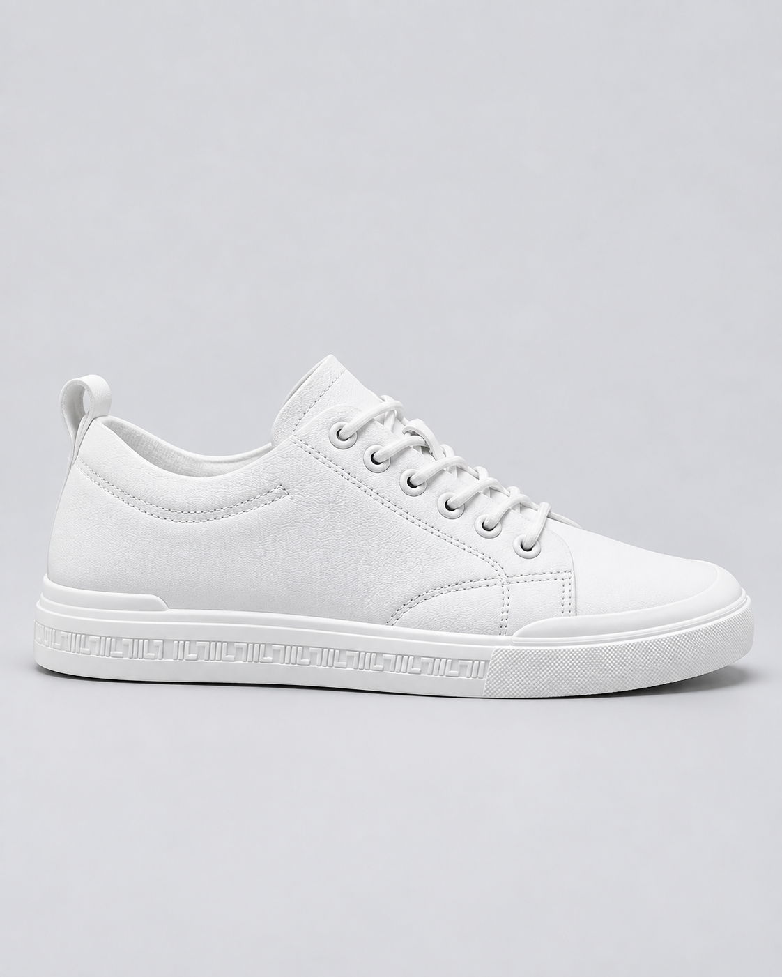 Men's Smooth Leather Sneakers | Low Top Lace-Up Shoes