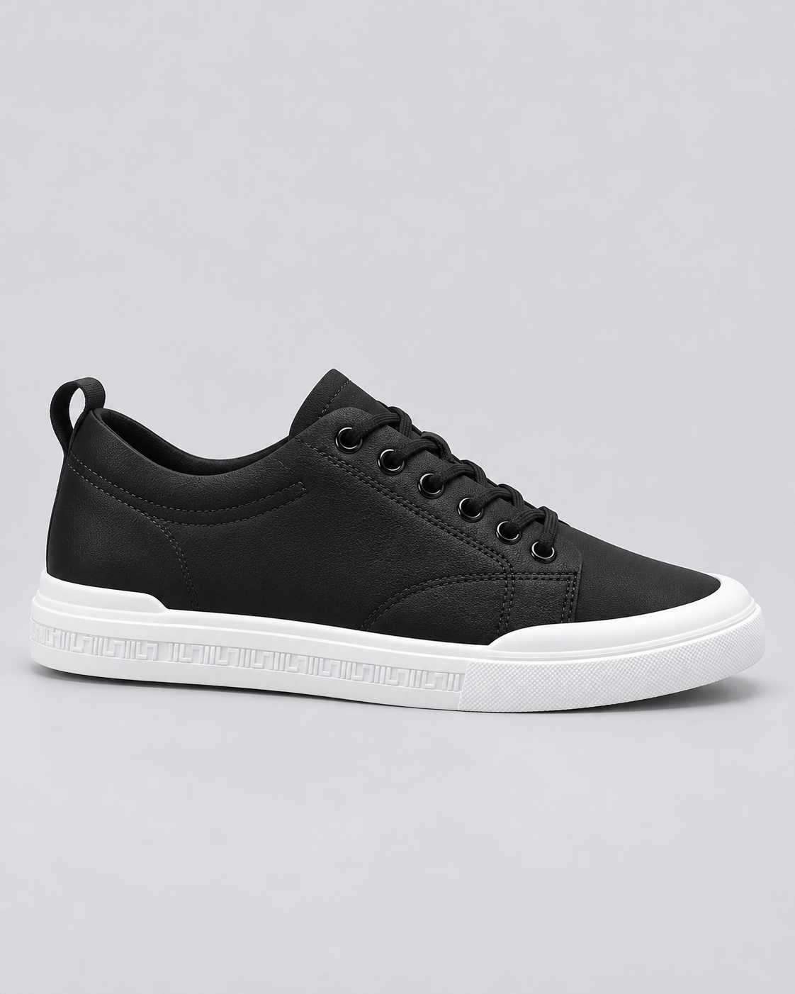 Men's Smooth Leather Sneakers | Low Top Lace-Up Shoes