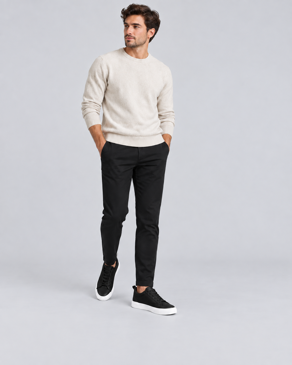 Men's Smooth Leather Sneakers | Low Top Lace-Up Shoes