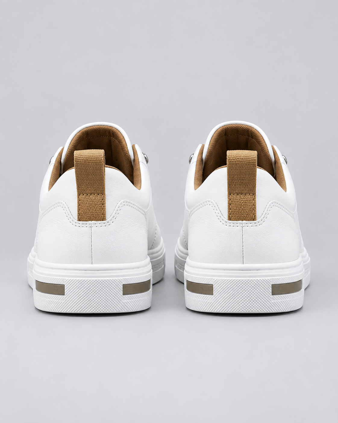 Men's Smooth Leather Sneakers | Two-Tone Casual Trainers