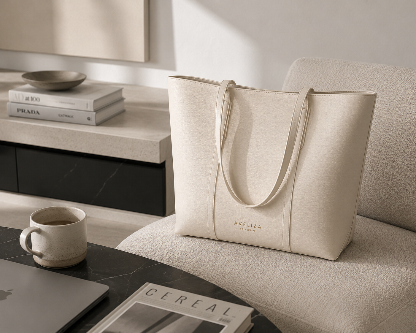 The Emma Tote - Soft Ivory
