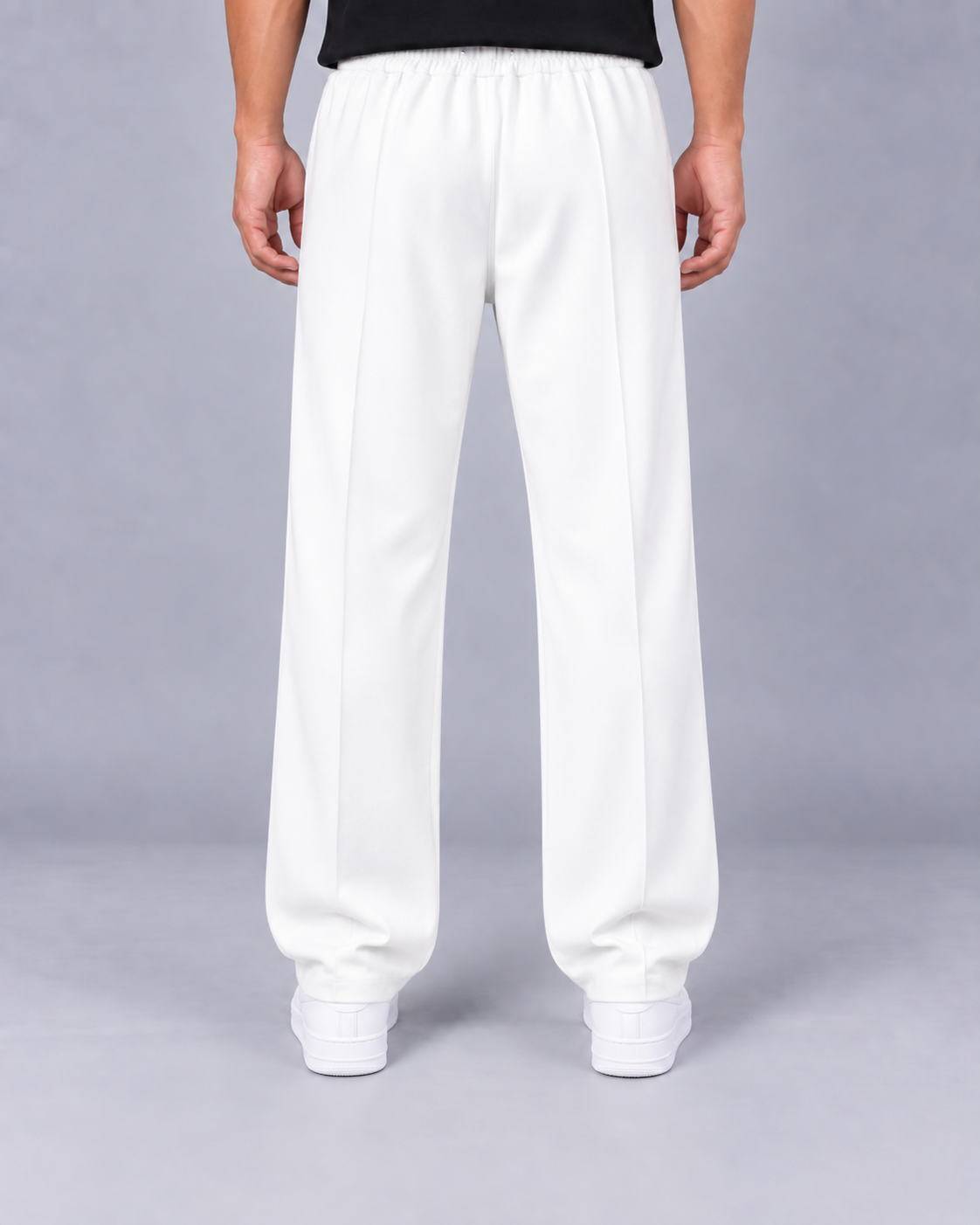 Men's Elasticated Waist Pants | Straight Leg Trousers with Relaxed Fit